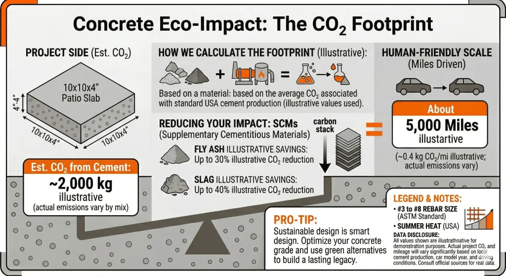 A infographic on the concrete Eco-Impact: The CO2 
